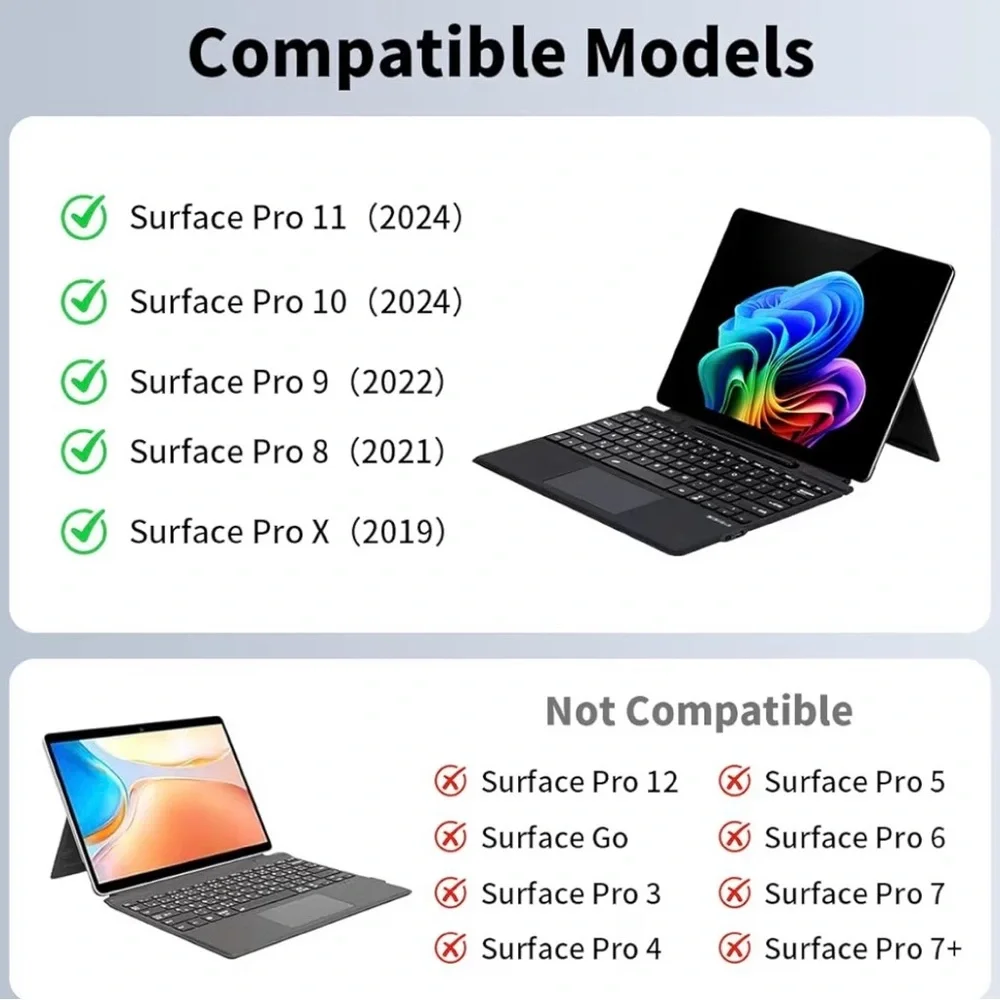 Black Multi-Touch Trackpad Keyboard for Tablets